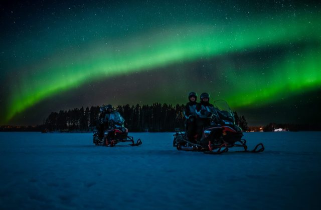 Aurora borealis snowmobile tour pure lapland rovaniemi